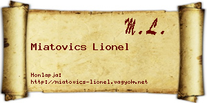Miatovics Lionel névjegykártya